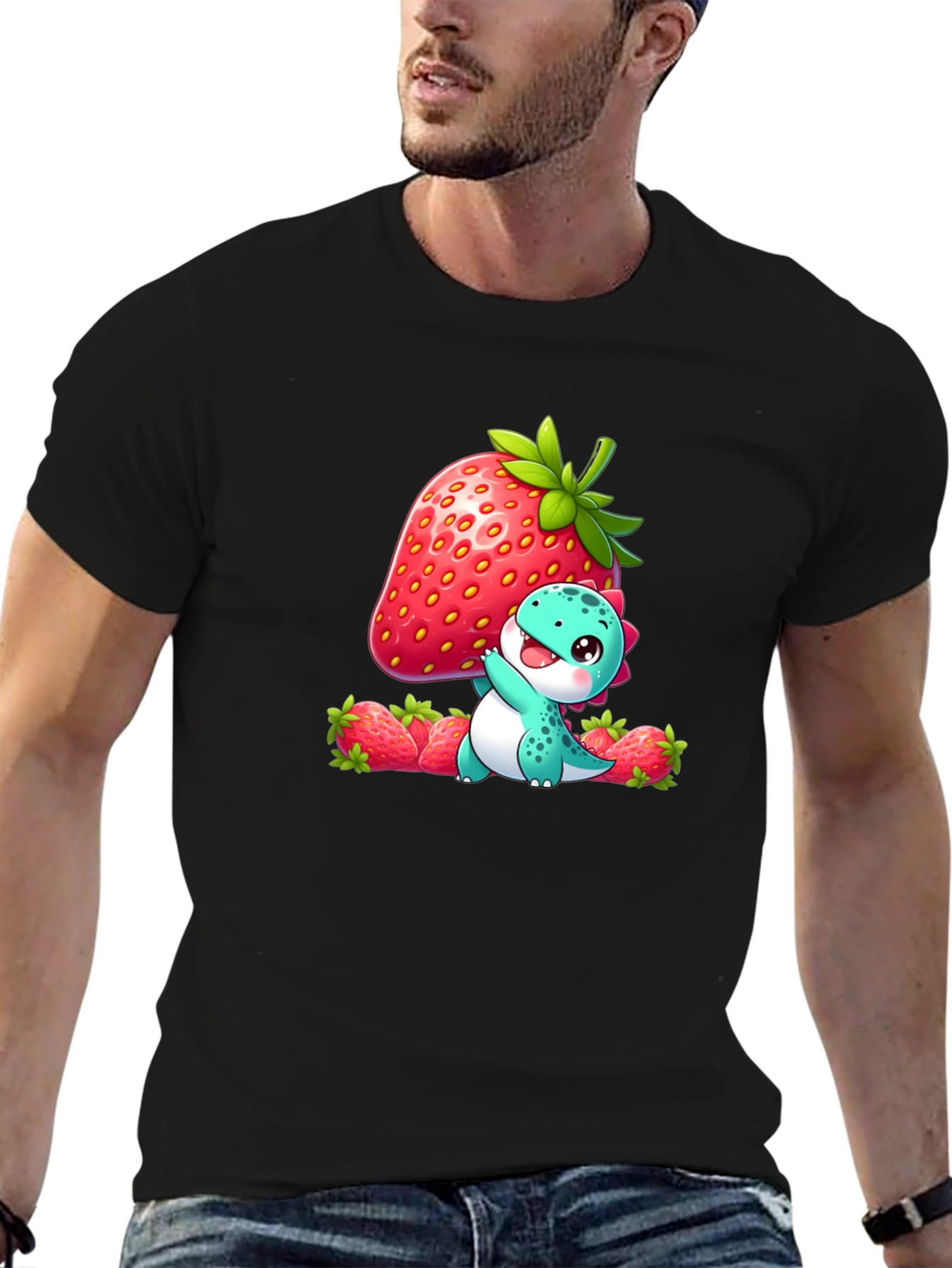Cute Dinosaur with Strawberry T-Shirt