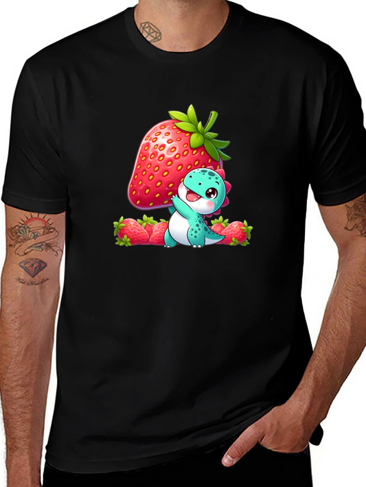 Cute Dinosaur with Strawberry T-Shirt