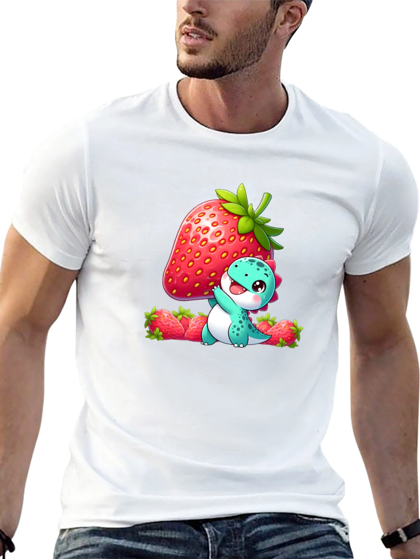 Cute Dinosaur with Strawberry T-Shirt
