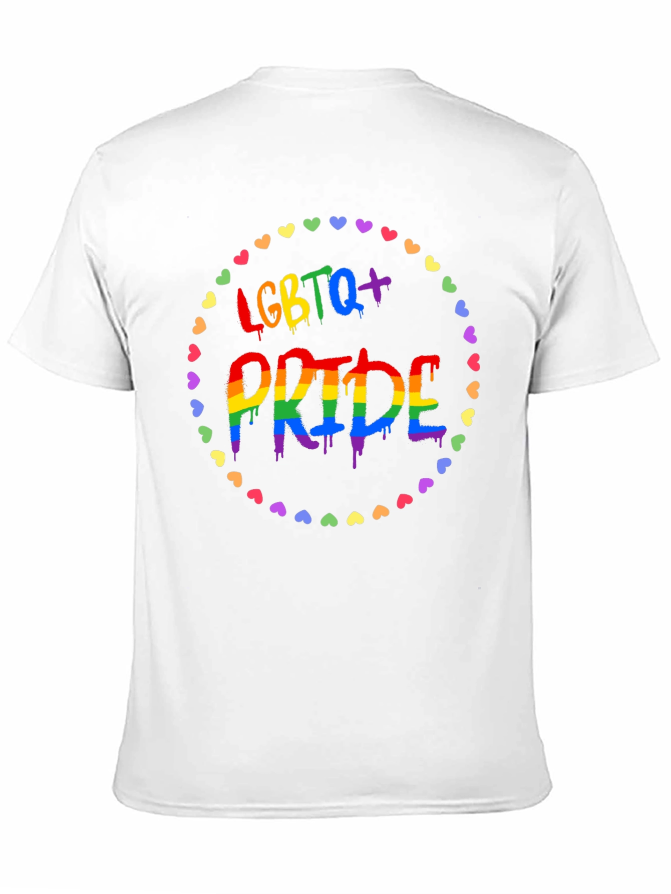 LGBTQ+ Pride T-Shirt - Rainbow Heart Design