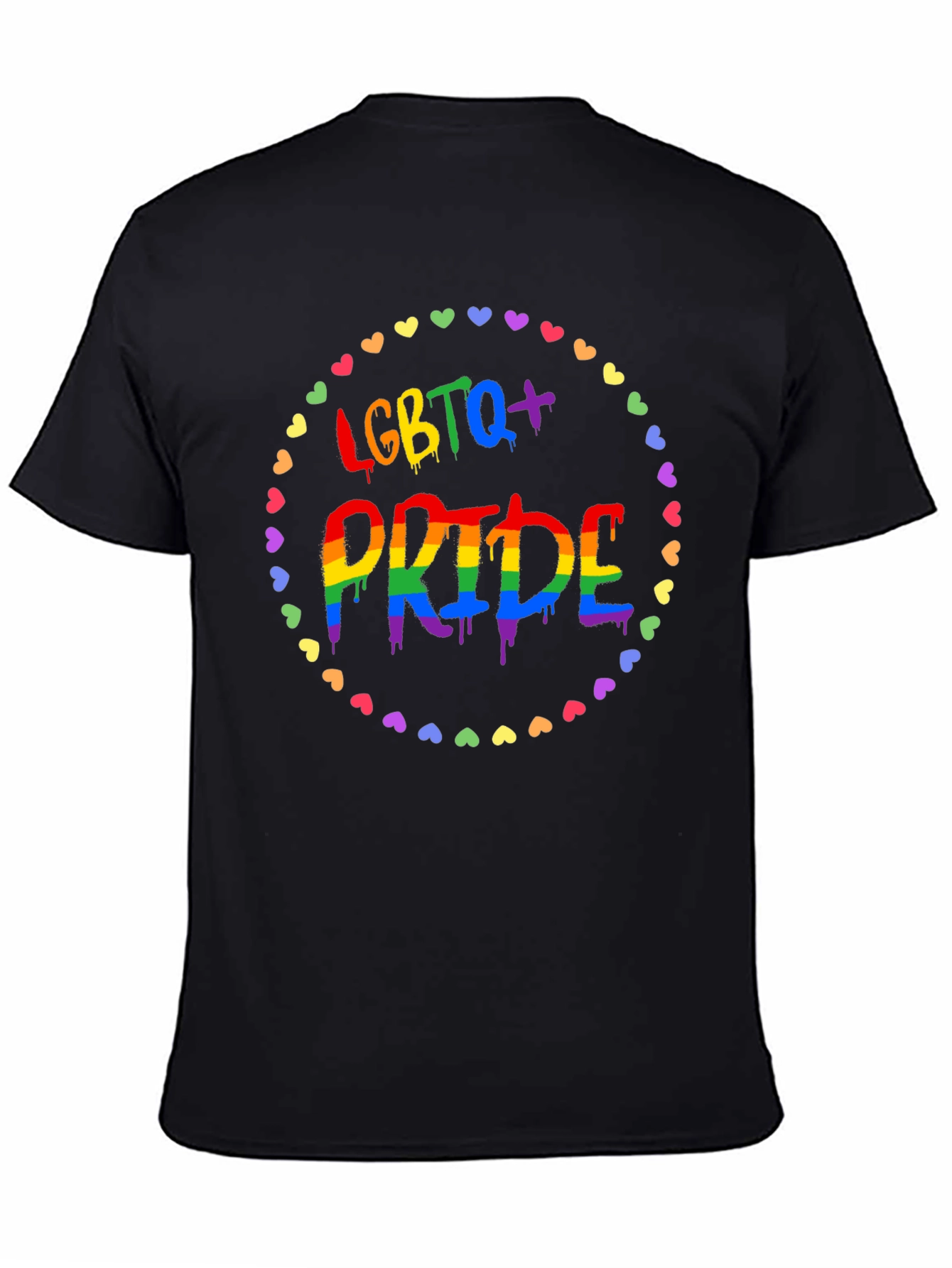 LGBTQ+ Pride T-Shirt - Rainbow Heart Design