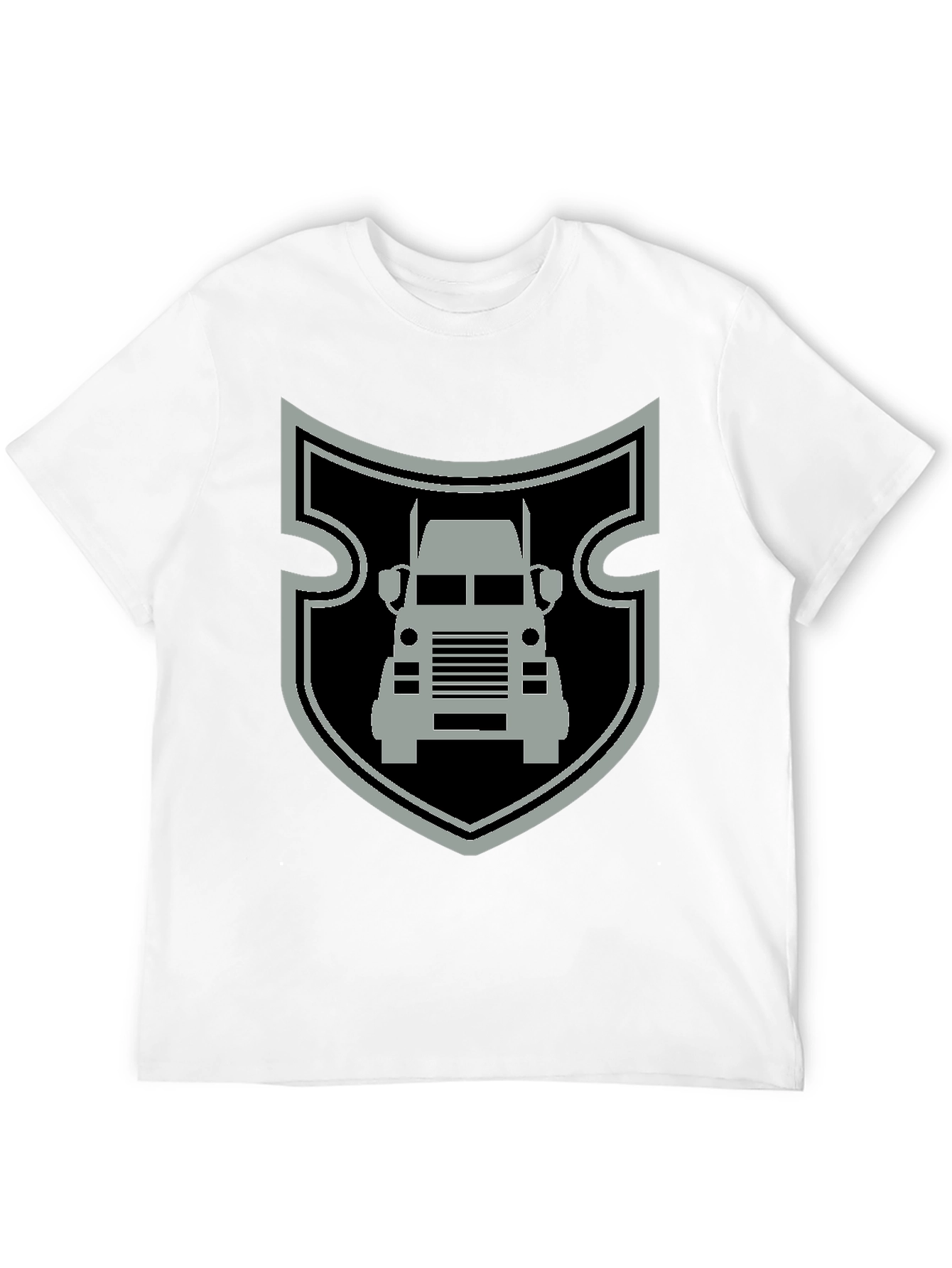Truck Shield Graphic Tee - Black Cotton T-Shirt