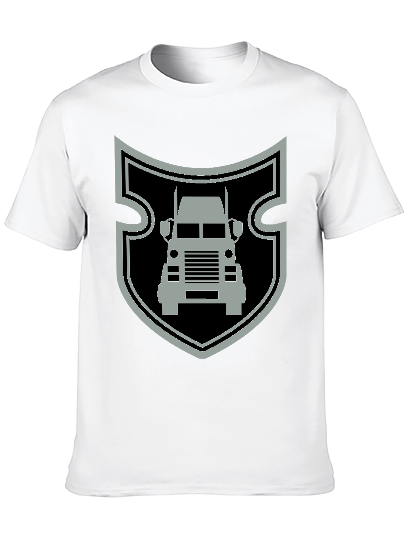 Truck Shield Graphic Tee - Black Cotton T-Shirt