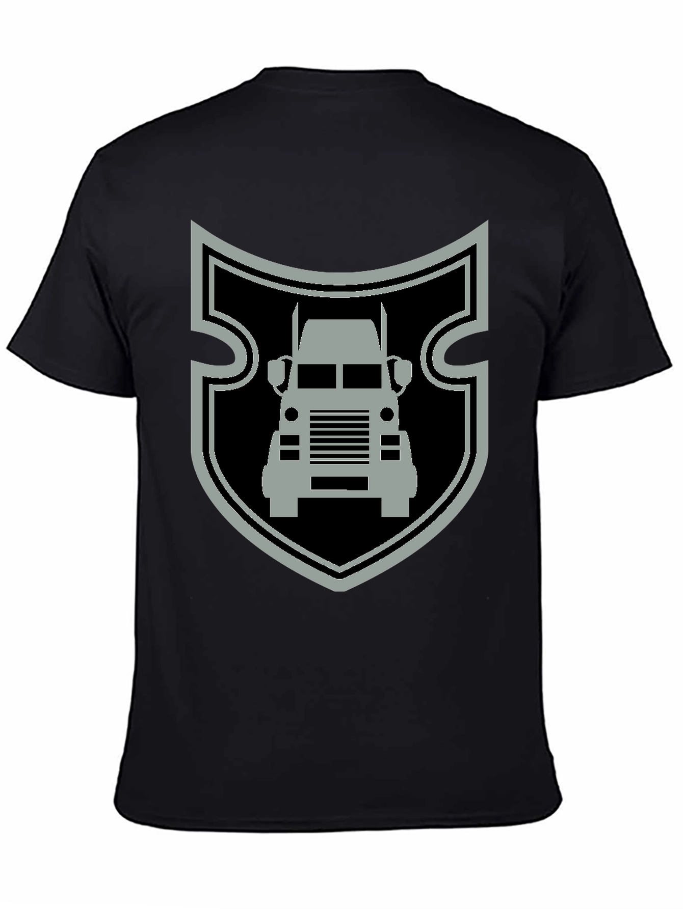 Truck Shield Graphic Tee - Black Cotton T-Shirt