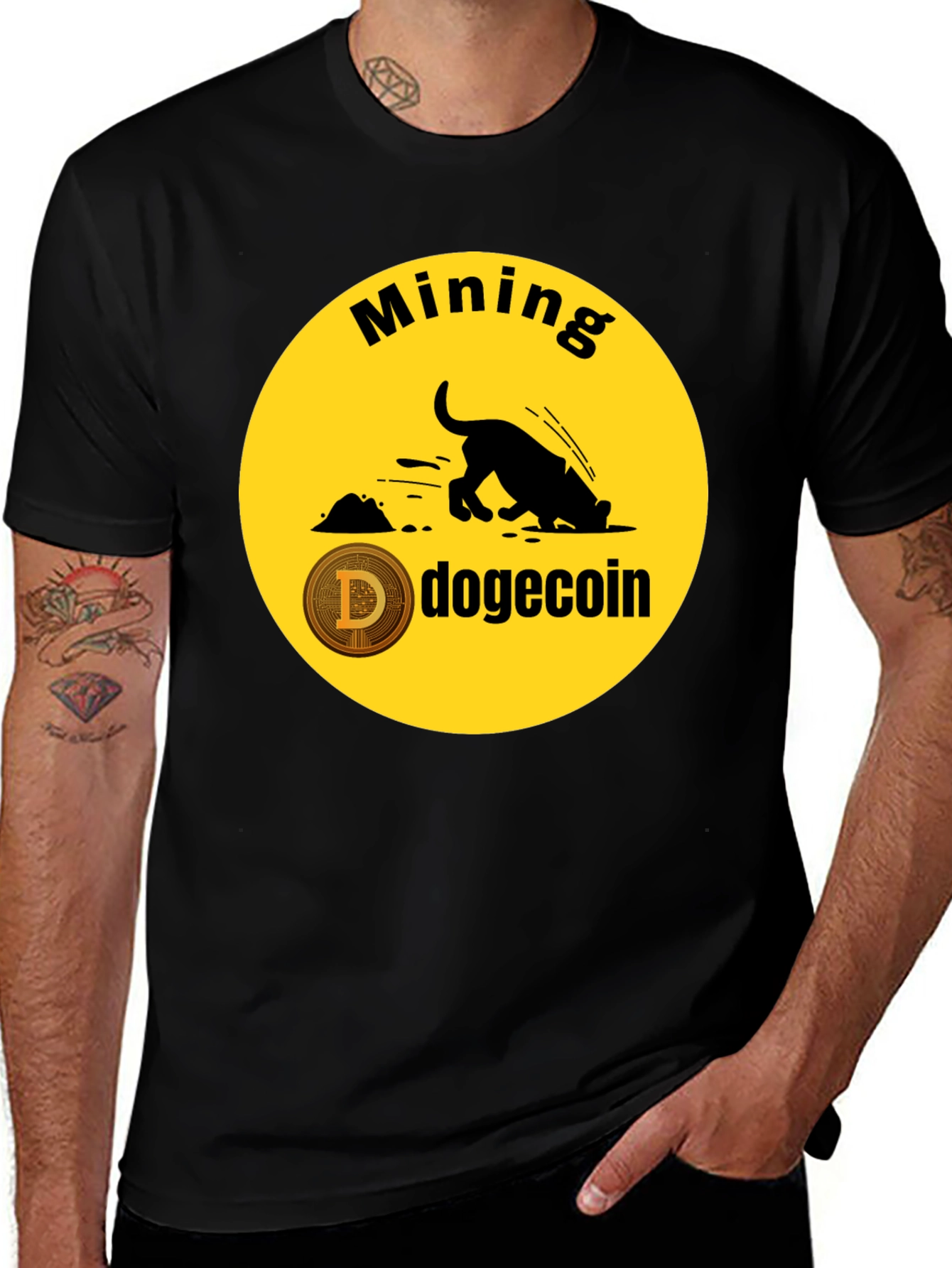 Dogecoin Mining T-Shirt - Crypto HODL Tee