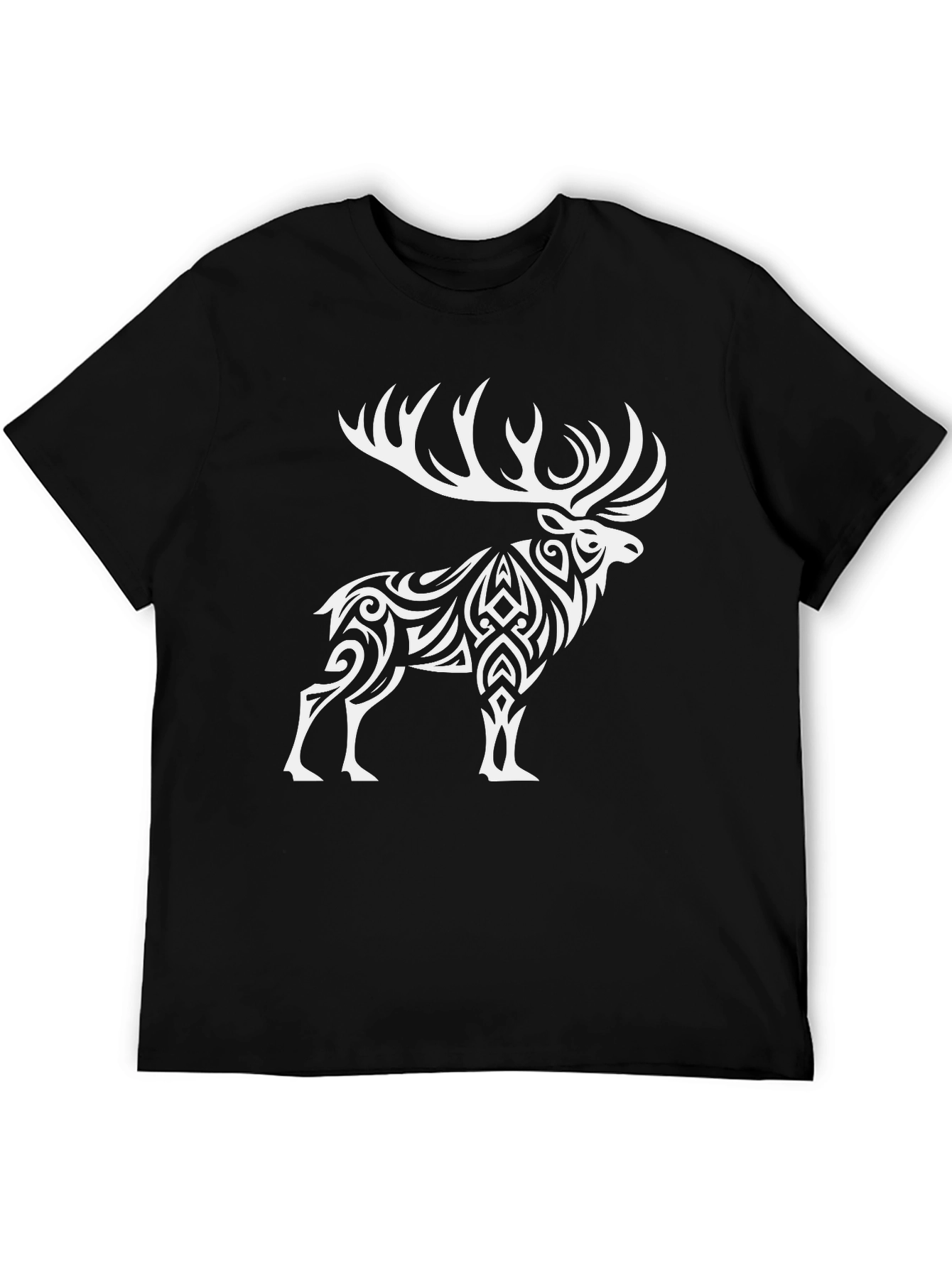 Tribal Elk Graphic Tee - Black