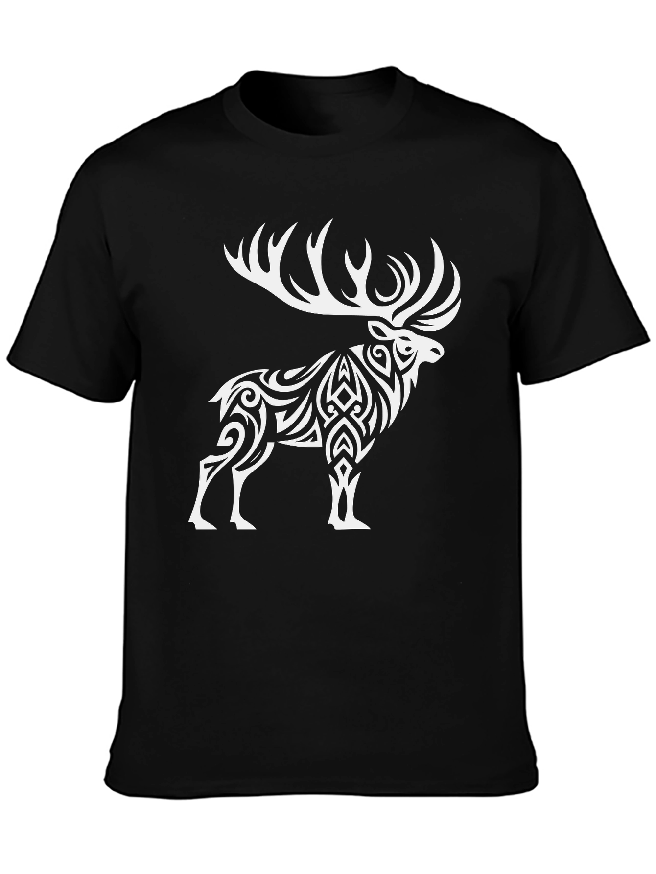 Tribal Elk Graphic Tee - Black