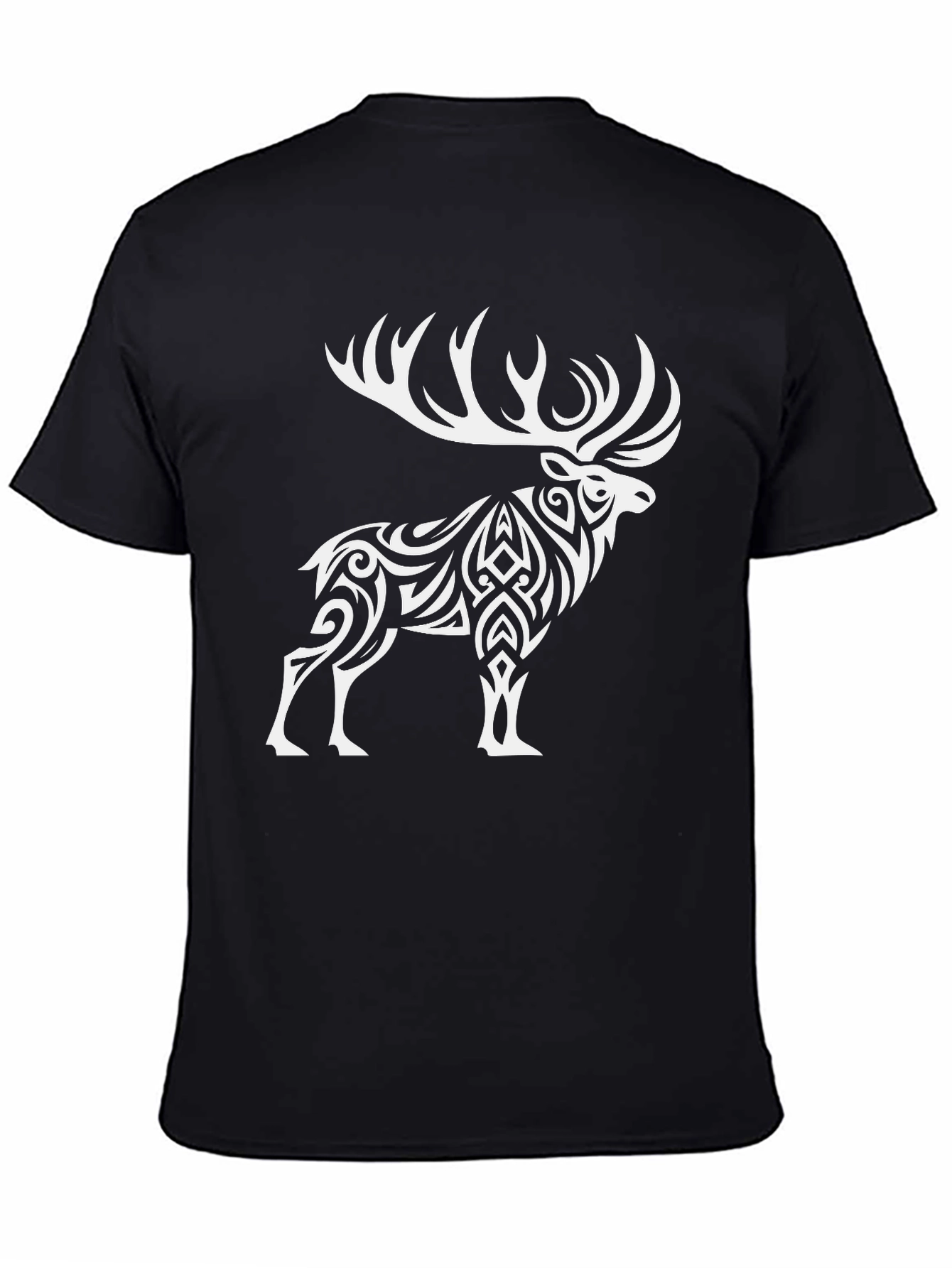 Tribal Elk Graphic Tee - Black