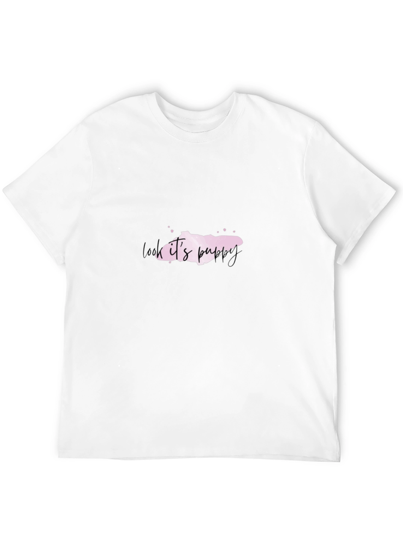 Look Its Puppy Mens Black T-Shirt