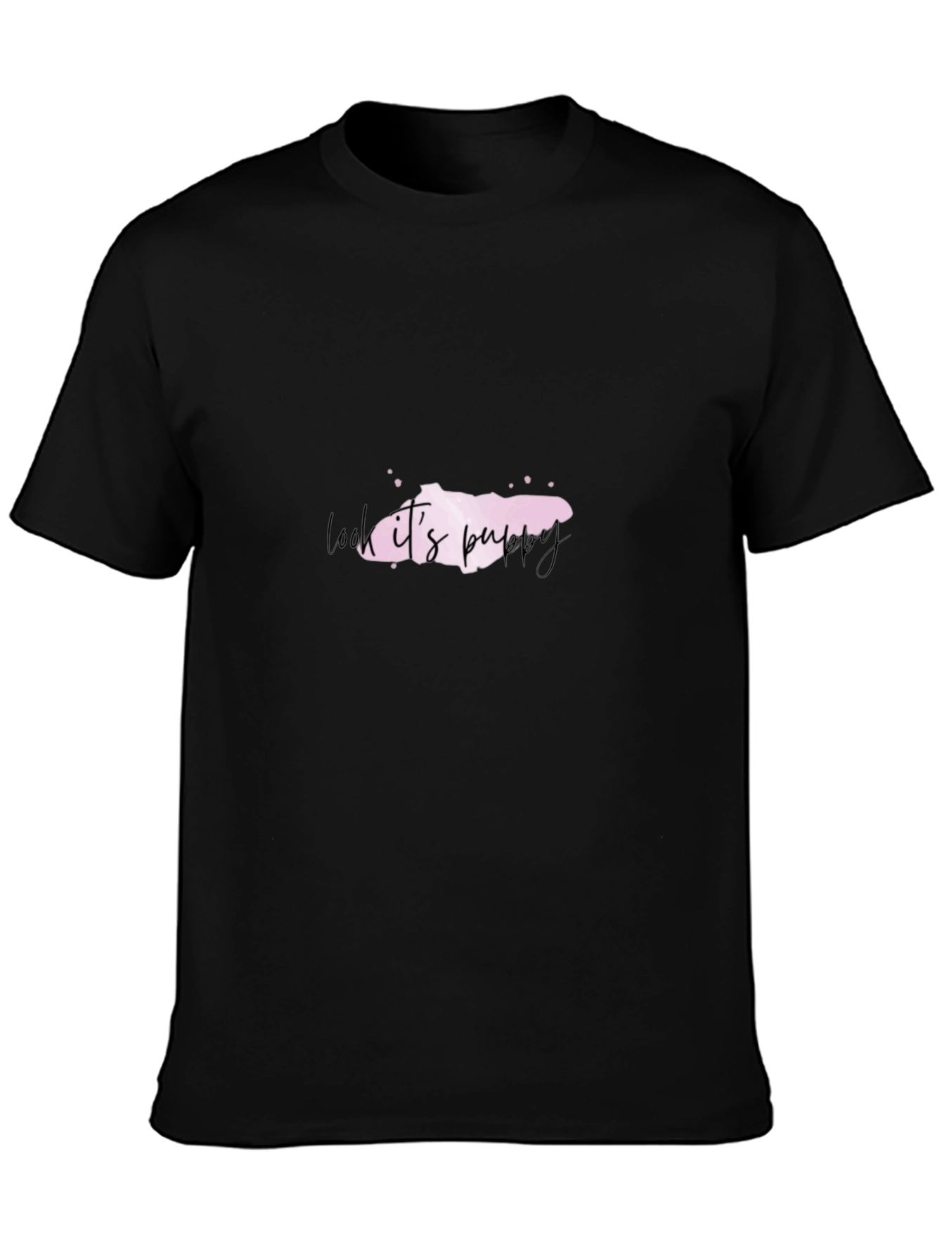 Look Its Puppy Mens Black T-Shirt