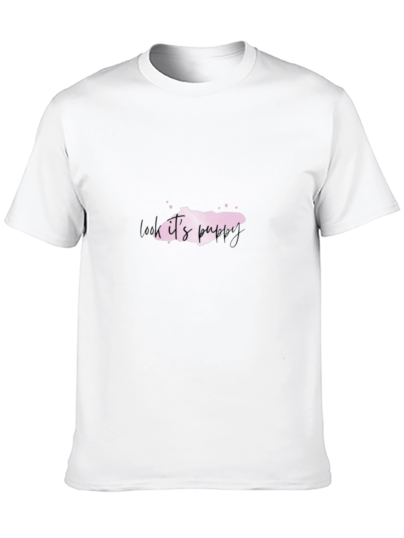 Look Its Puppy Mens Black T-Shirt