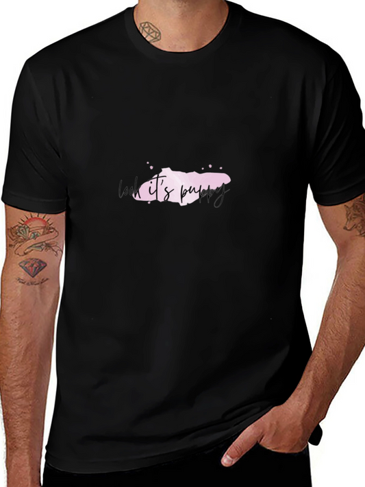 Look Its Puppy Mens Black T-Shirt
