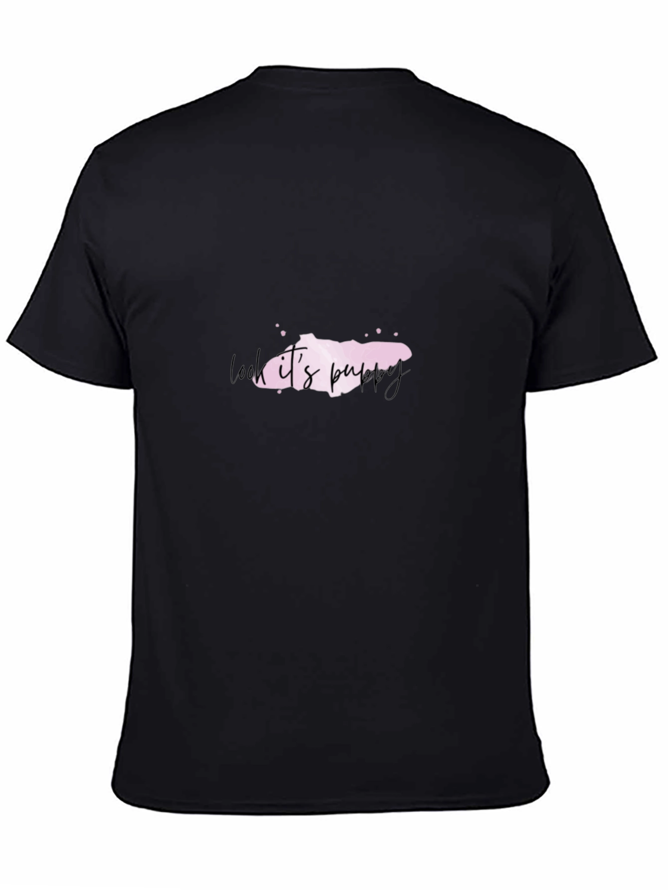 Look Its Puppy Mens Black T-Shirt