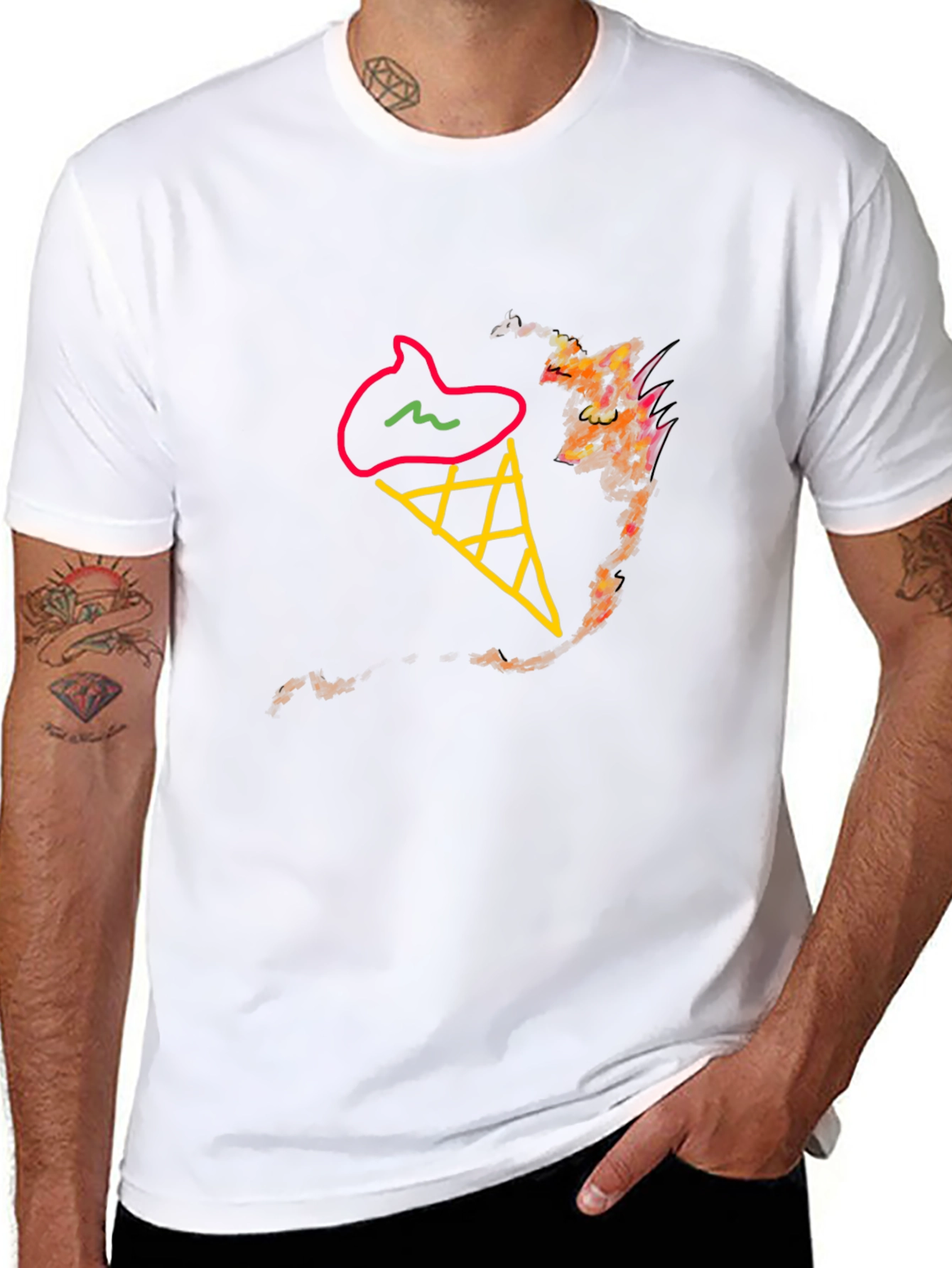 Ice Cream Cone Graphic Tee - Stylish & Unique