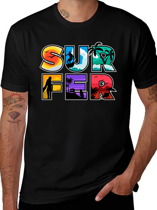 Surfer Graphic Tee - Beach Vibes T-Shirt