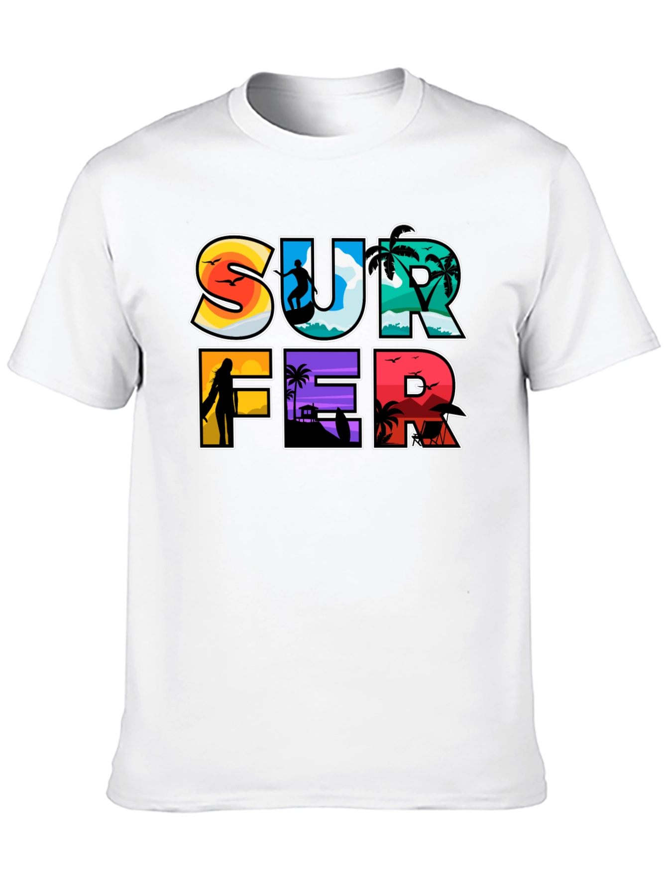 Surfer Graphic Tee - Beach Vibes T-Shirt