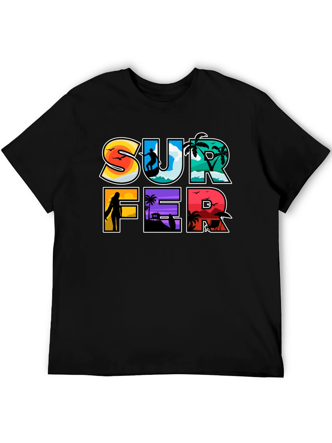 Surfer Graphic Tee - Beach Vibes T-Shirt