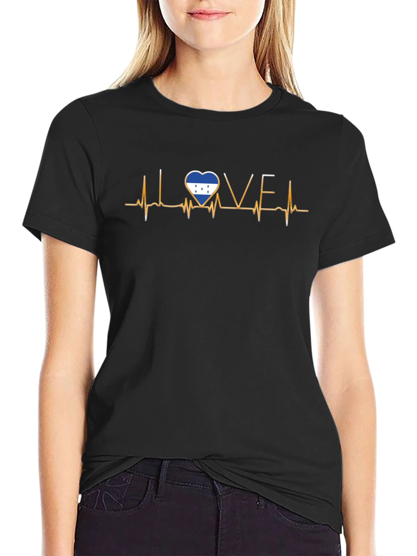 Honduras Flag Heartbeat Love T-Shirt