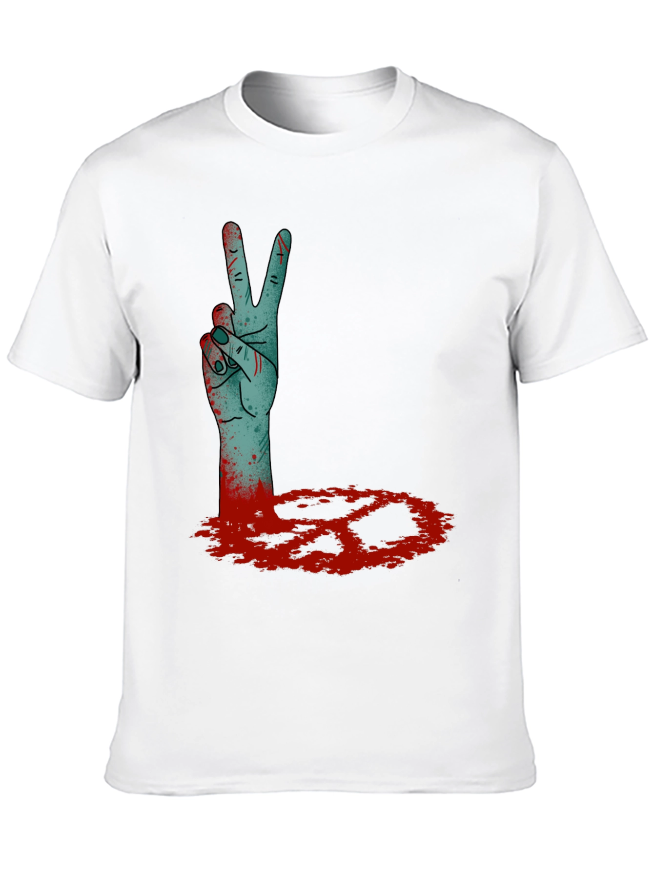 Zombie Peace Sign Black T-Shirt