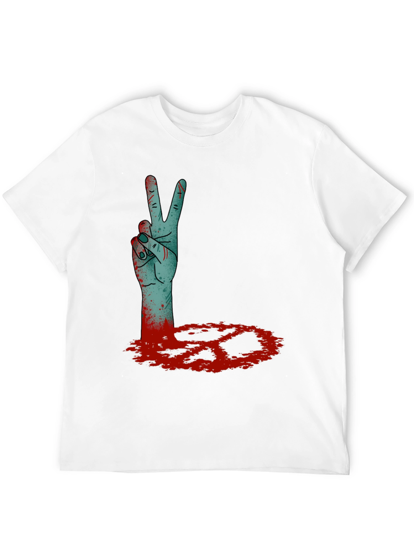 Zombie Peace Sign Black T-Shirt