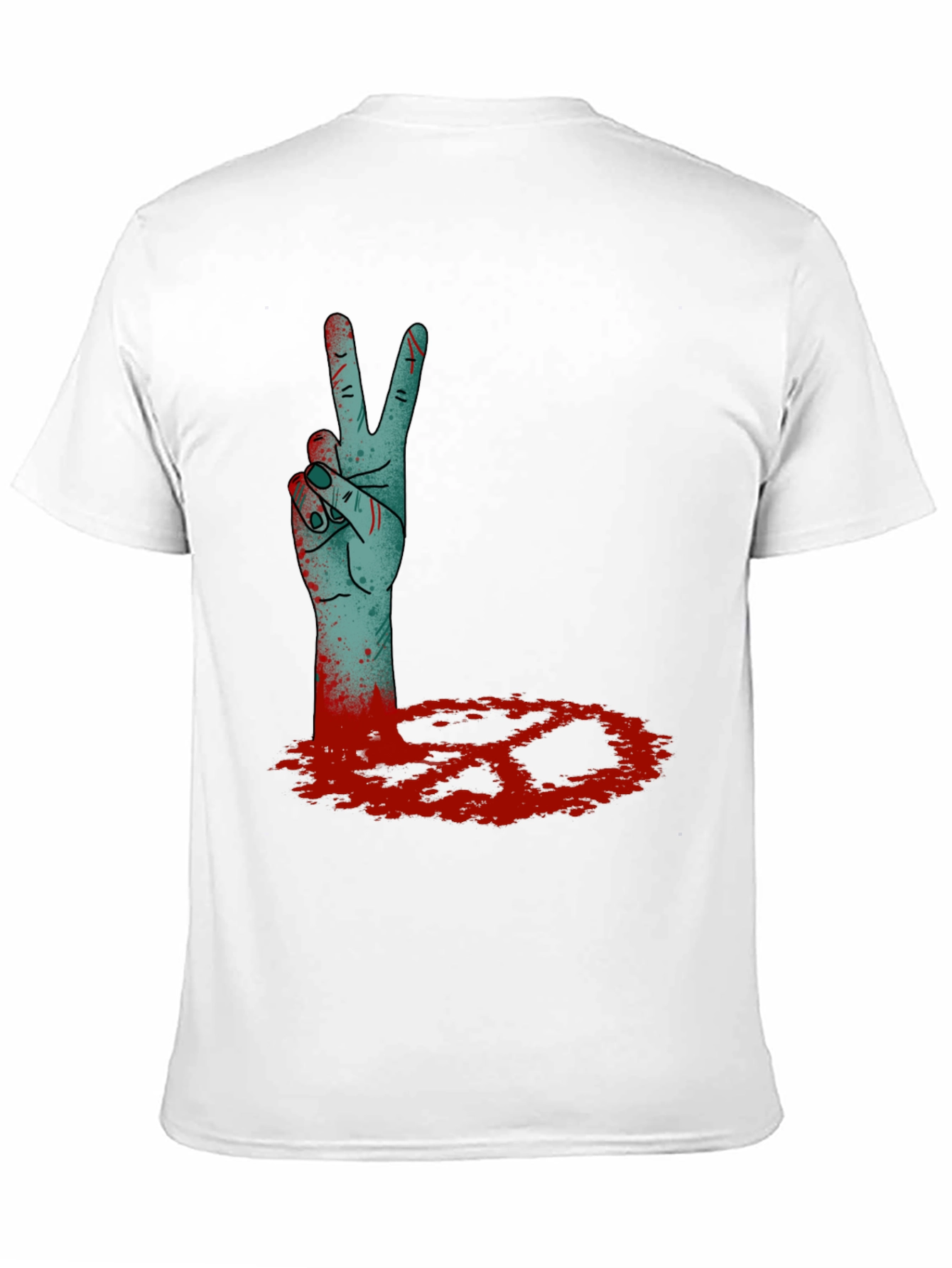 Zombie Peace Sign Black T-Shirt
