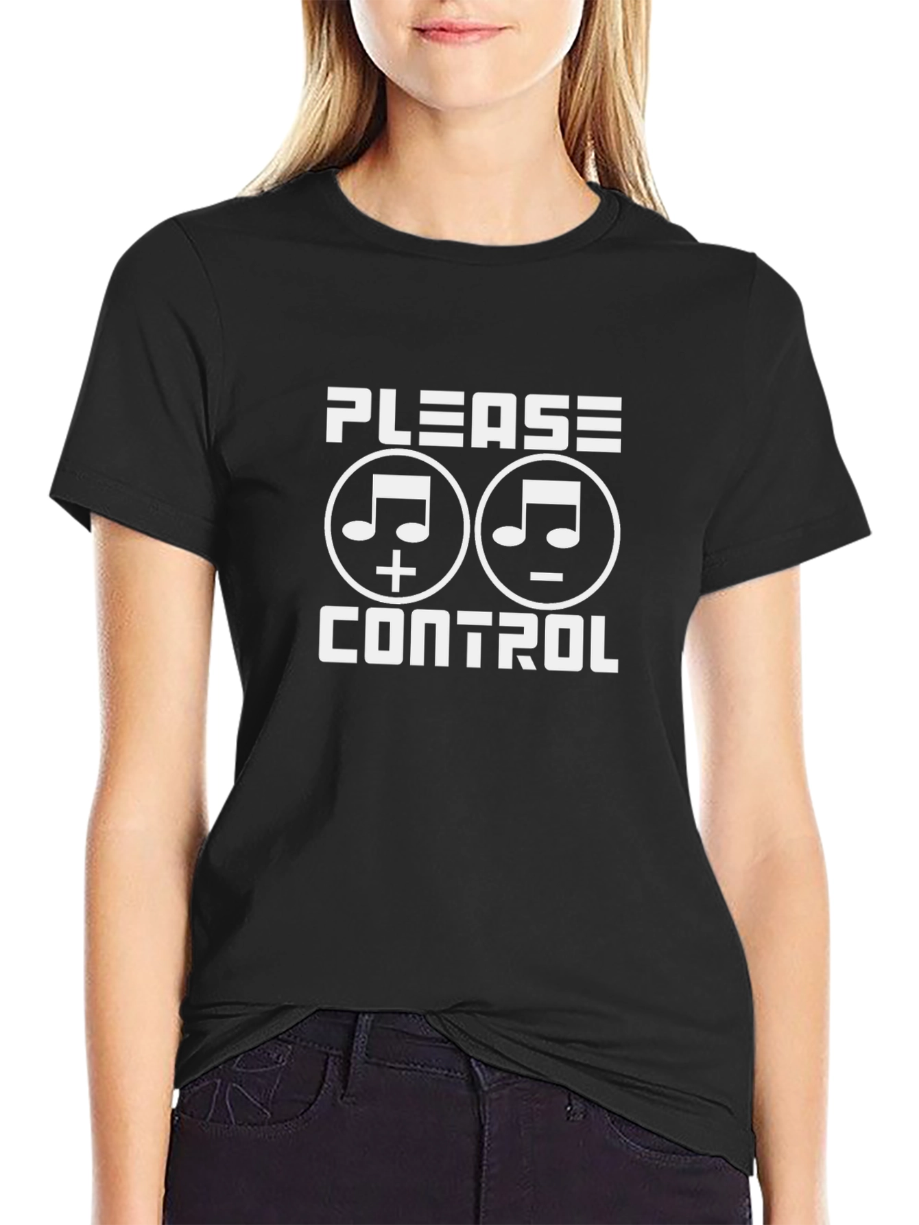 Please Control Music Note Graphic T-Shirt