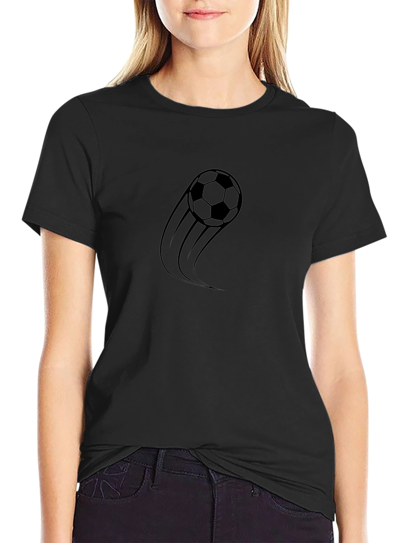 Soccer Ball Graphic Tee - Stylish Black T-Shirt