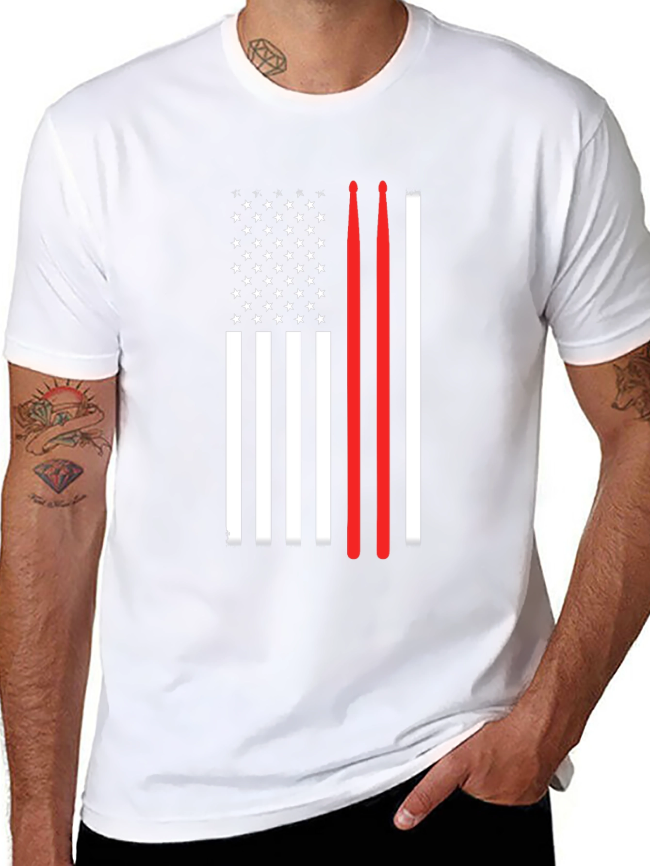 American Flag Drummer T-Shirt