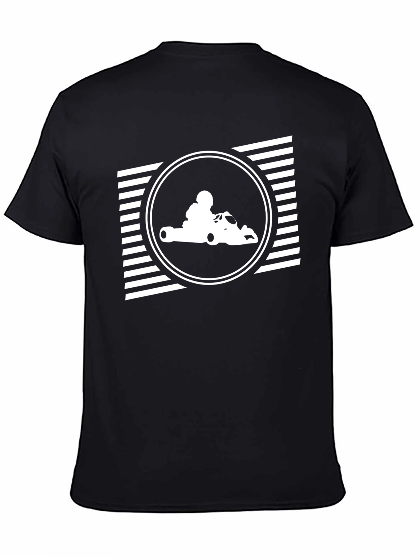 Go-Kart Racing Graphic Tee - Black Cotton T-Shirt