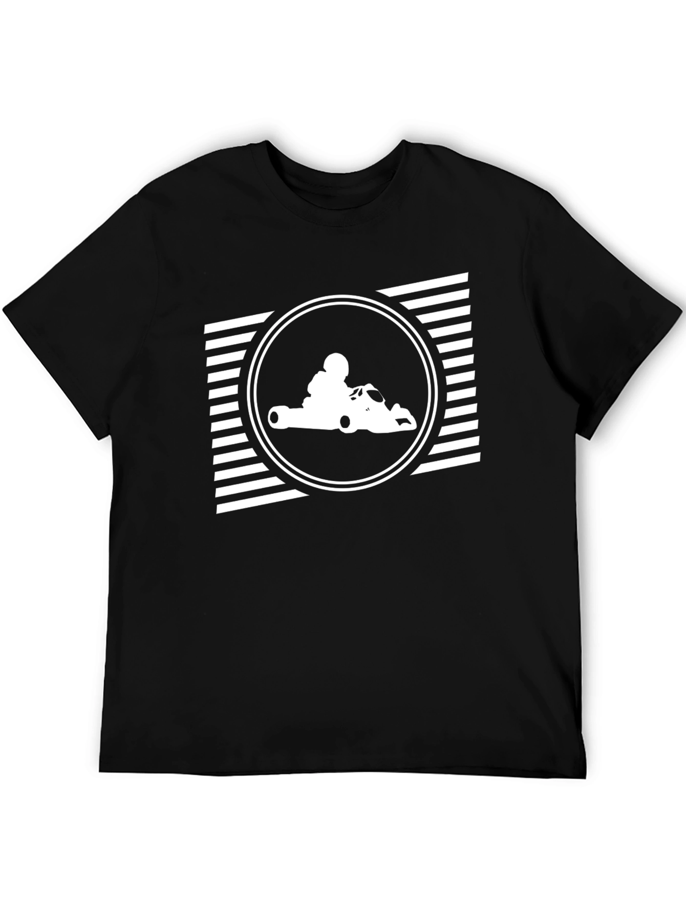 Go-Kart Racing Graphic Tee - Black Cotton T-Shirt