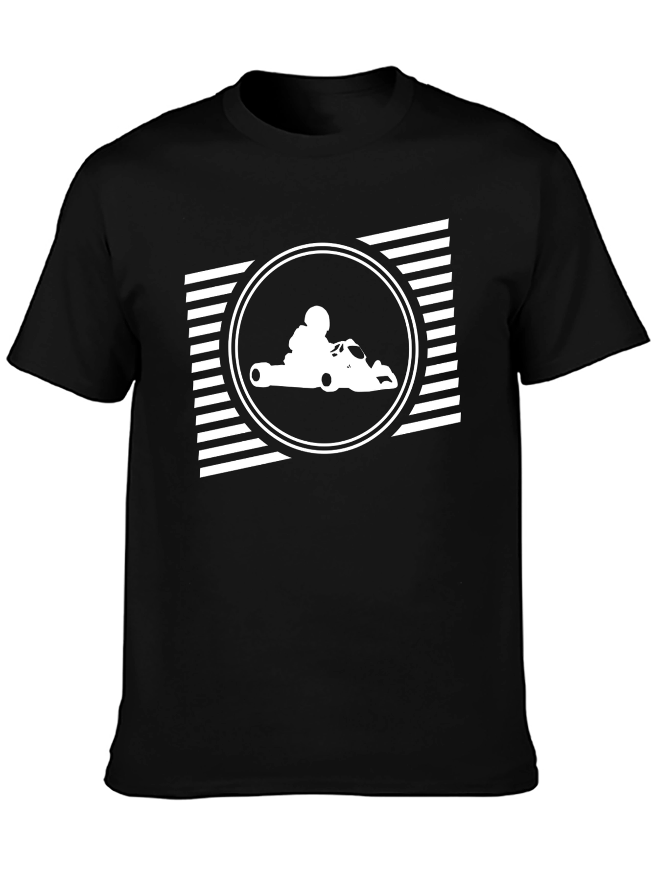 Go-Kart Racing Graphic Tee - Black Cotton T-Shirt