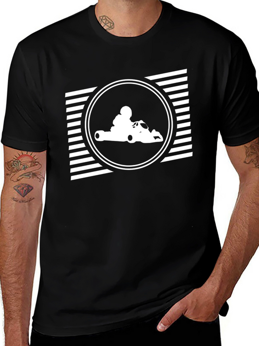 Go-Kart Racing Graphic Tee - Black Cotton T-Shirt