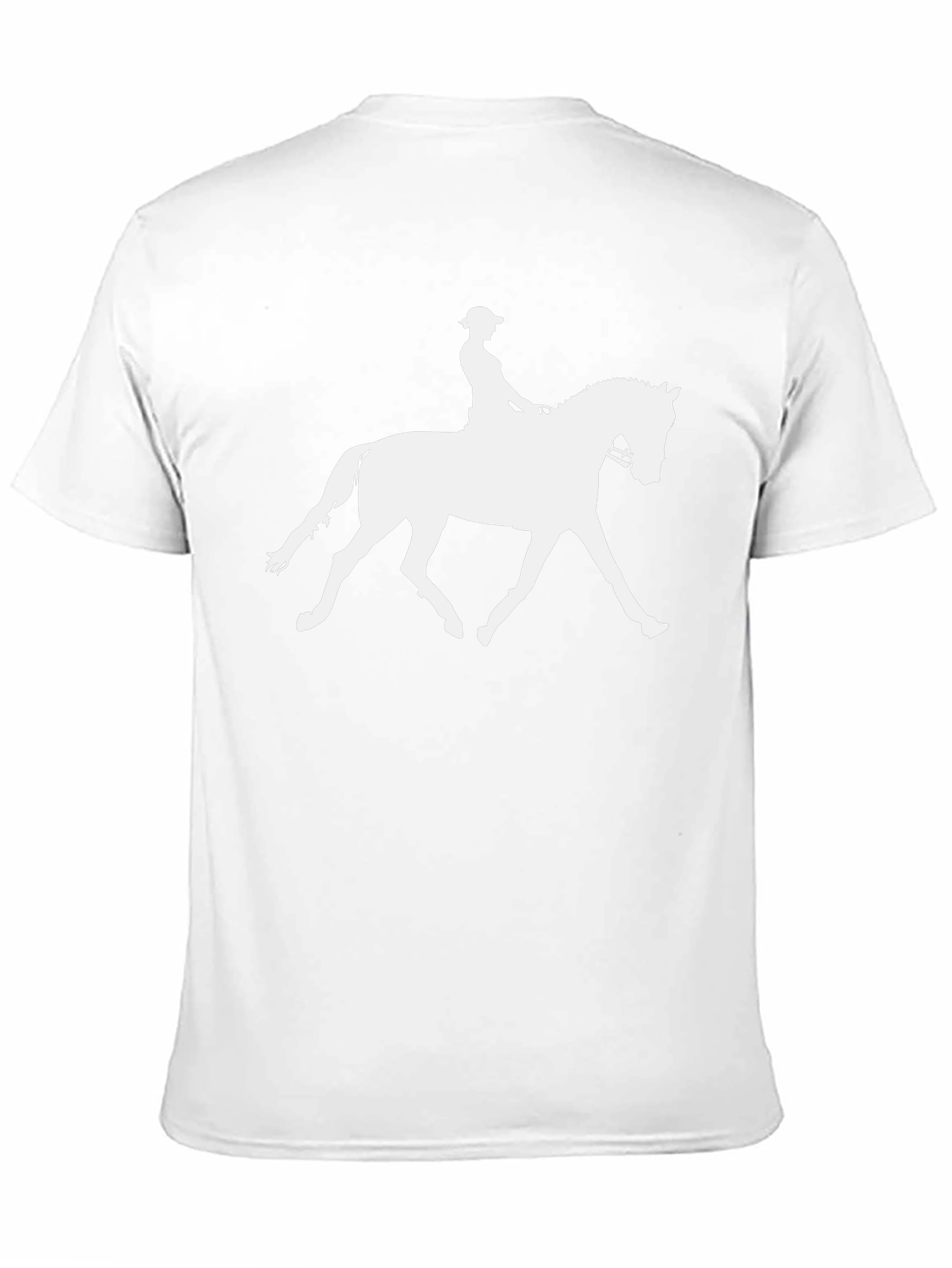 Equestrian Silhouette Graphic Tee - Black Cotton Shirt