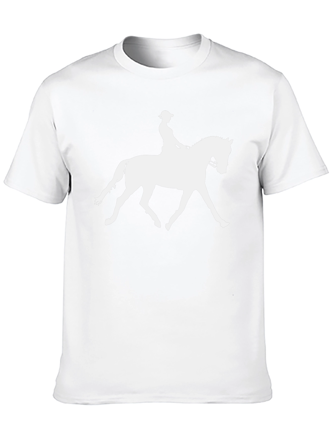 Equestrian Silhouette Graphic Tee - Black Cotton Shirt