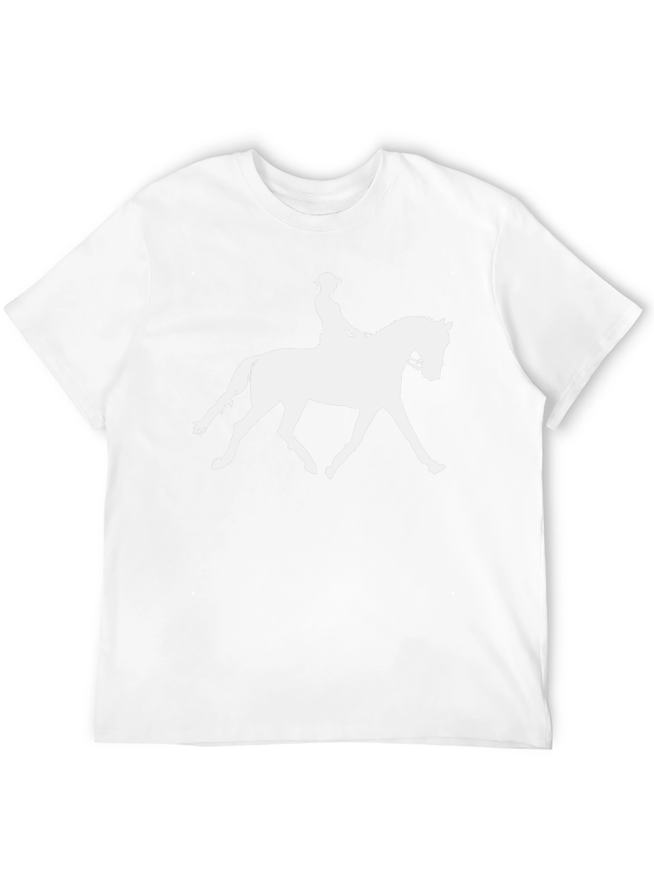 Equestrian Silhouette Graphic Tee - Black Cotton Shirt