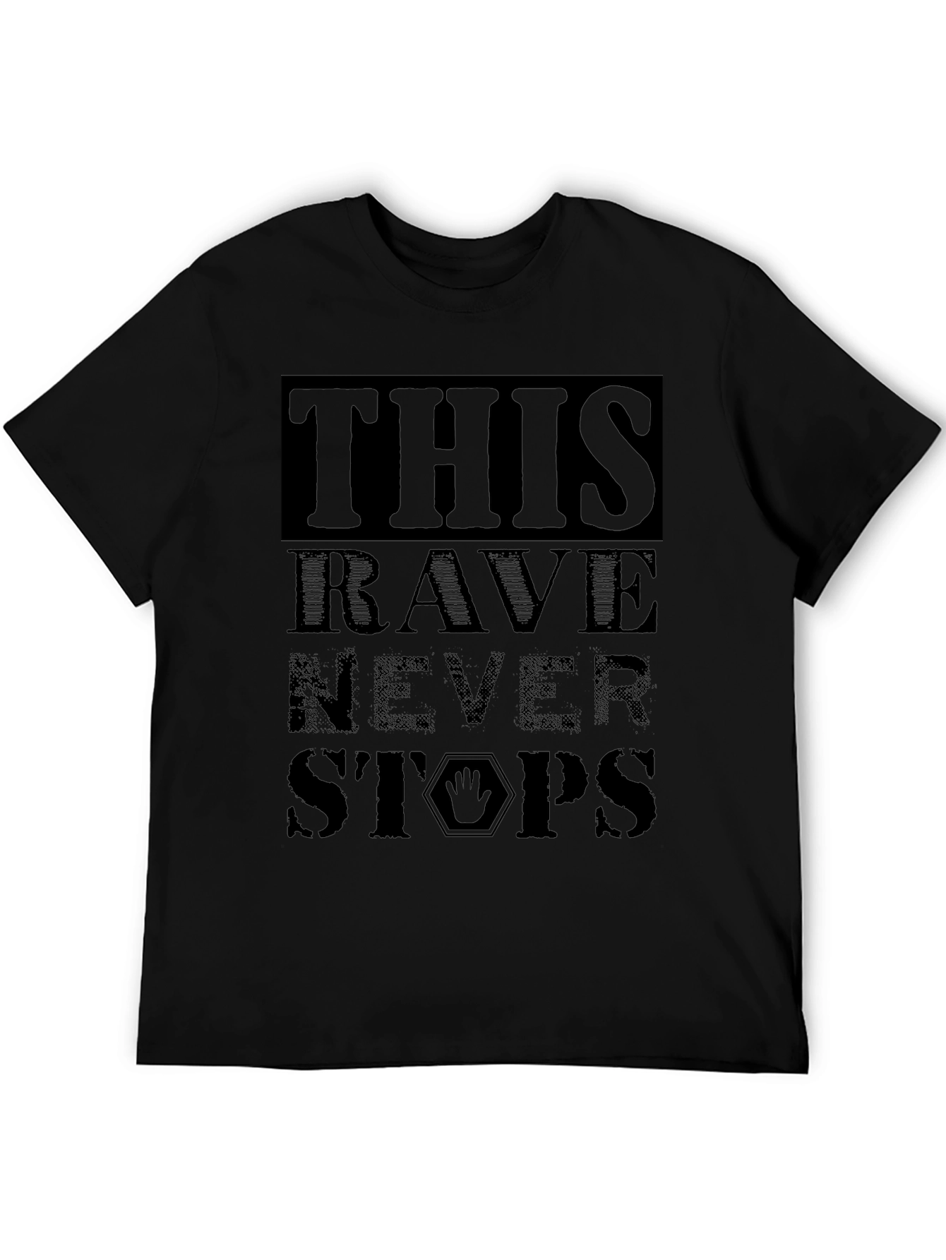 This Rave Never Stops Black Graphic T-Shirt