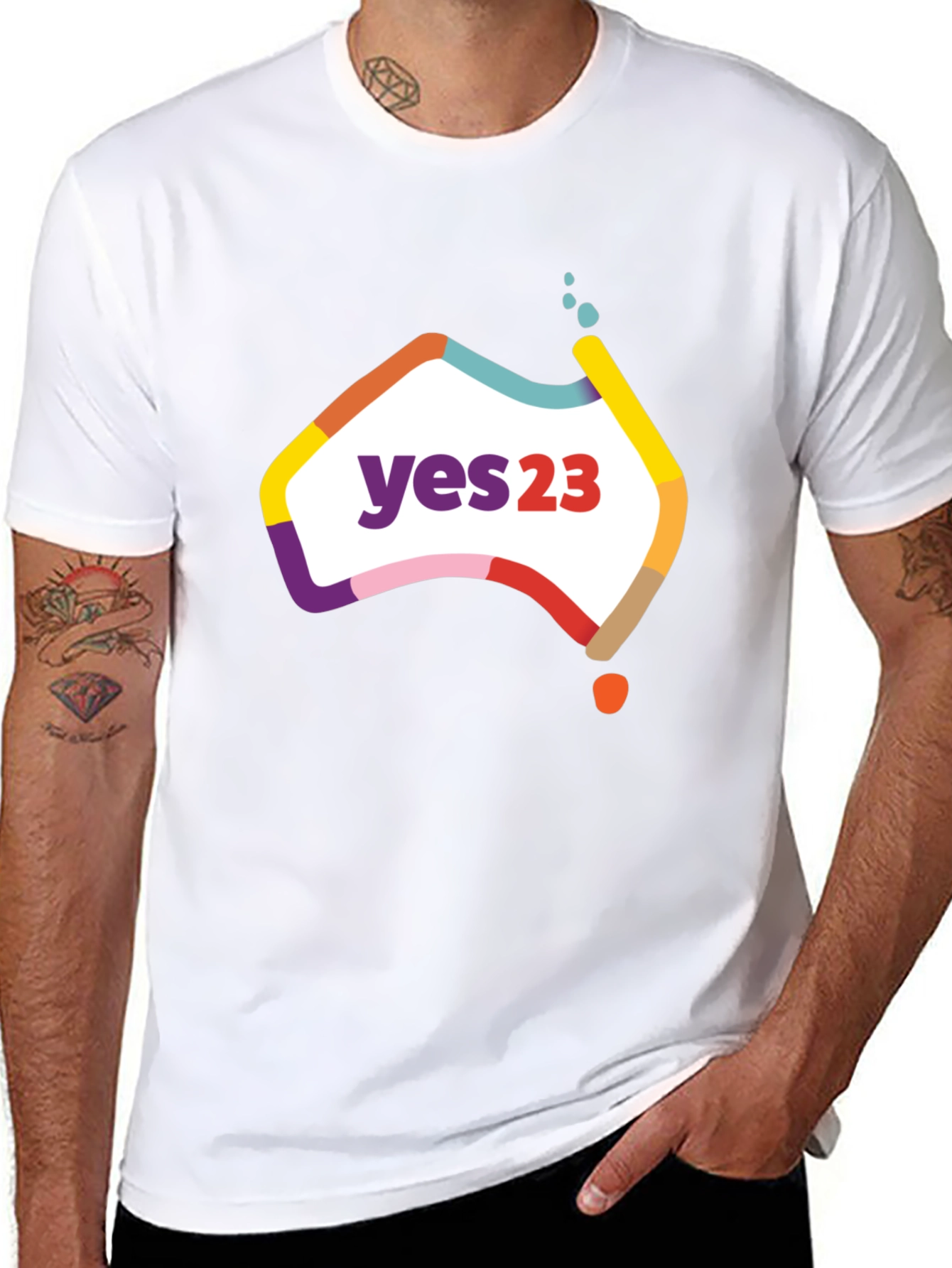 Yes23 Australia Map T-Shirt - Referendum Support Tee