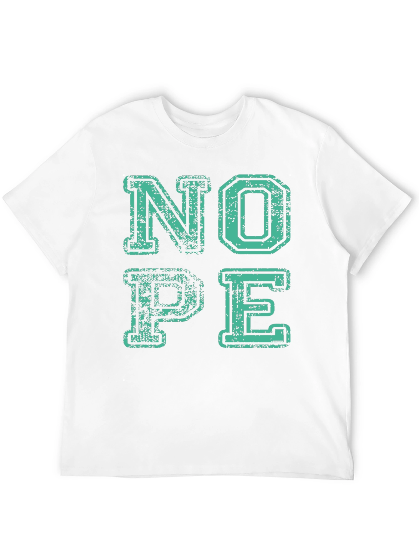Nope Graphic T-Shirt - Casual Crew Neck Tee