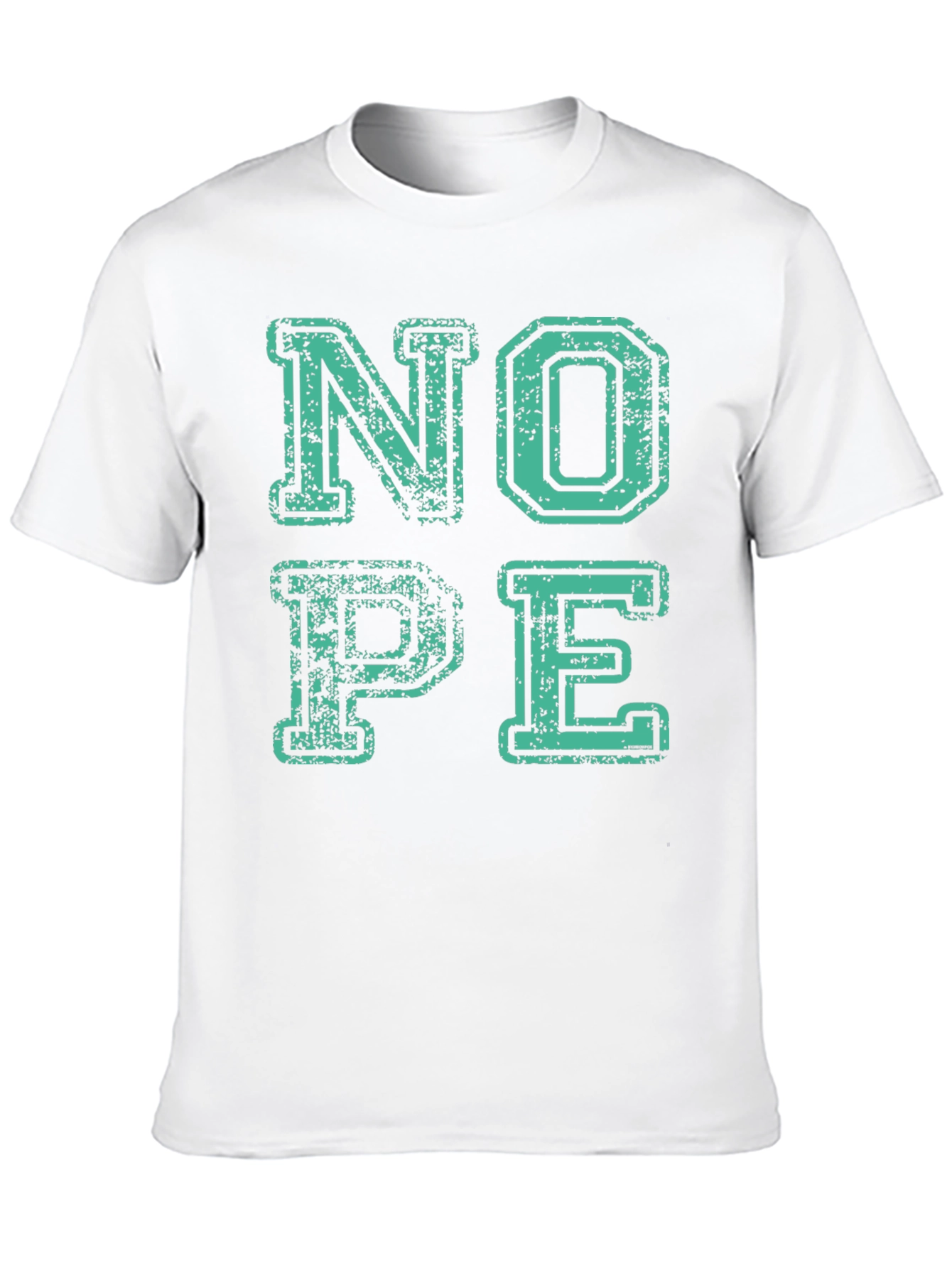 Nope Graphic T-Shirt - Casual Crew Neck Tee