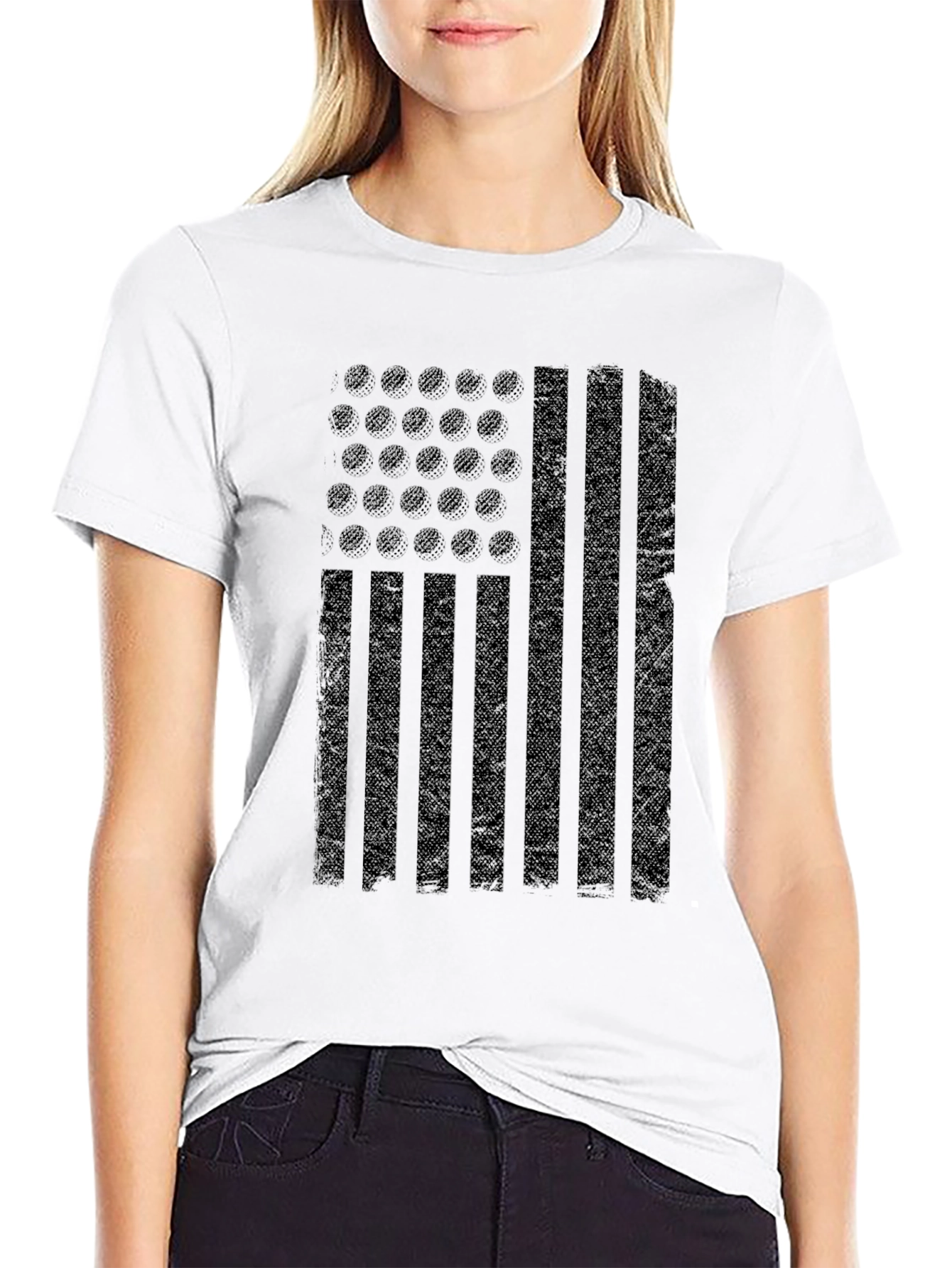 Distressed American Flag Graphic T-Shirt