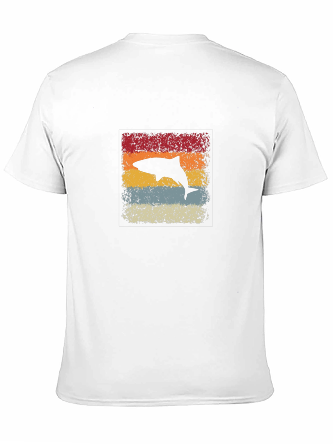 Retro Shark Graphic Tee - Black Cotton Casual Shirt