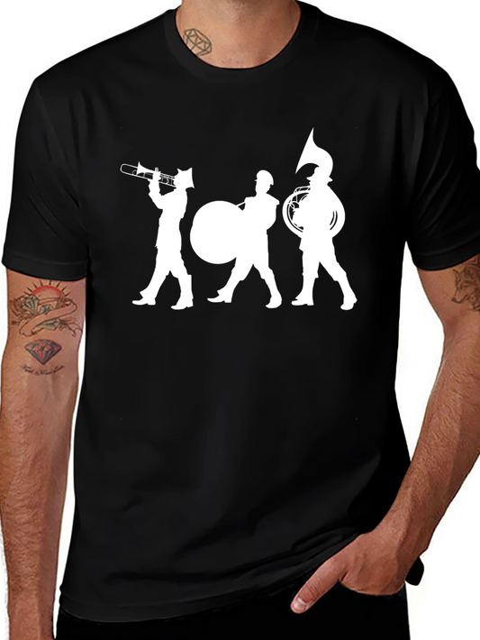 Marching Band Silhouette Black T-Shirt