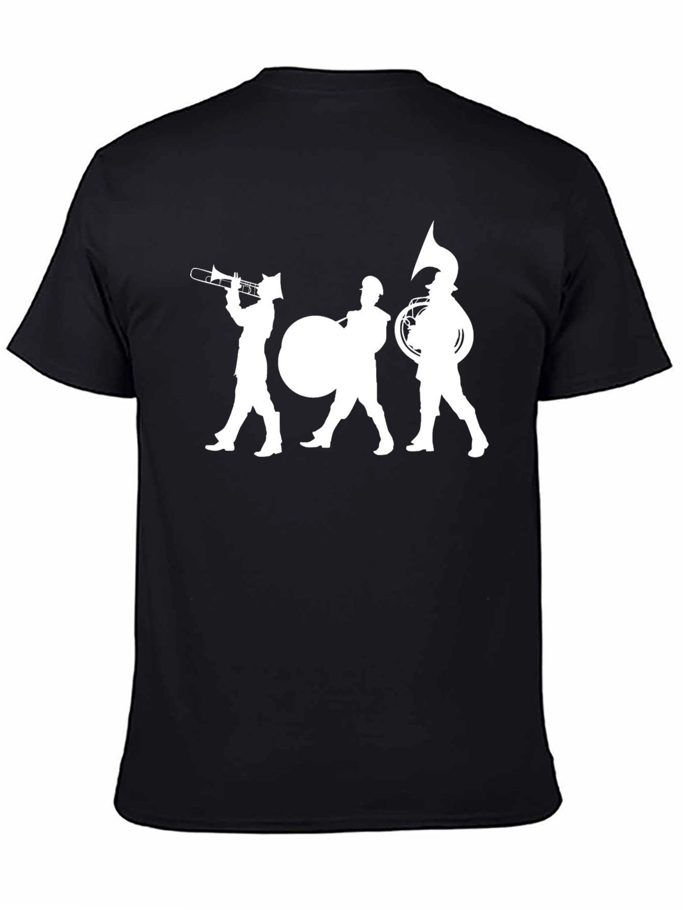 Marching Band Silhouette Black T-Shirt