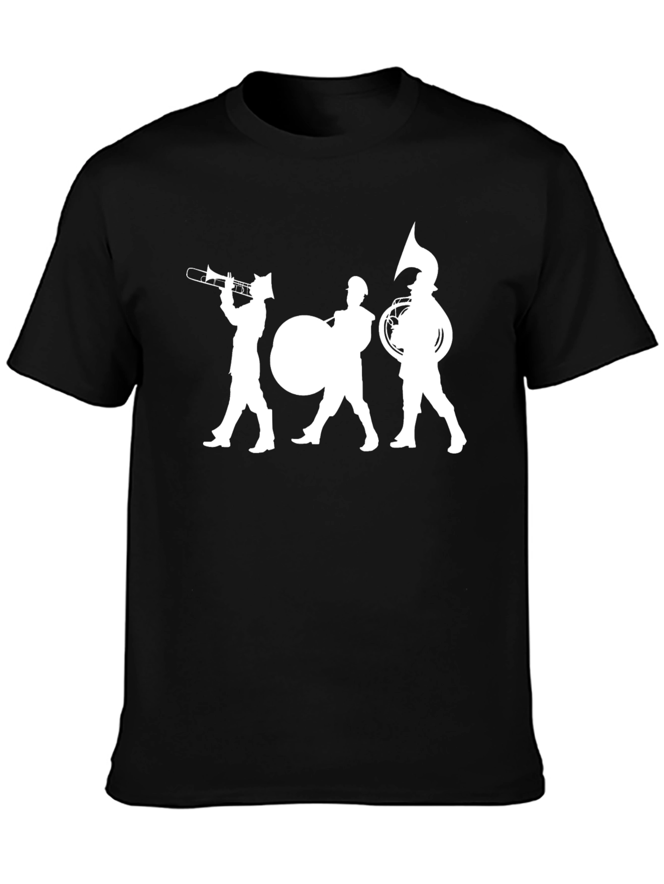 Marching Band Silhouette Black T-Shirt