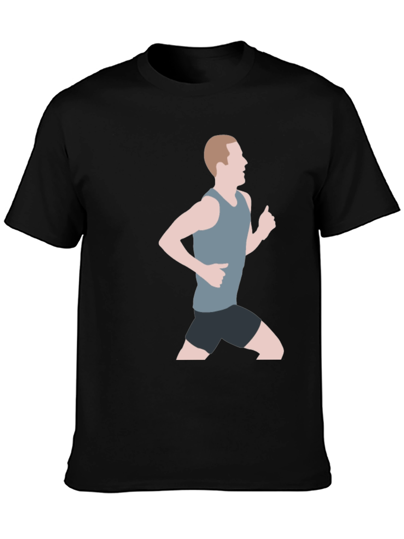 Black Tee with Runner Graphic