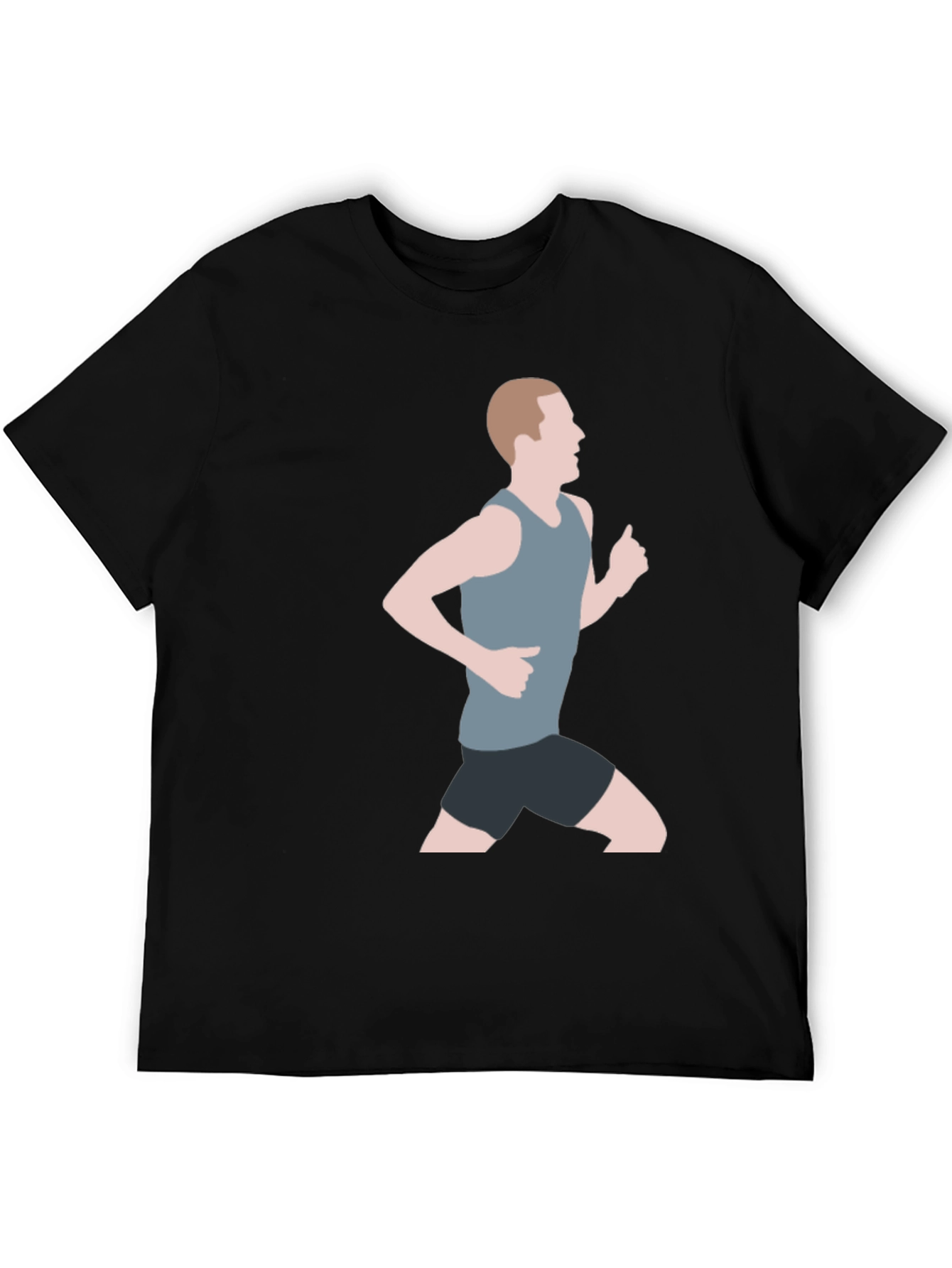Black Tee with Runner Graphic