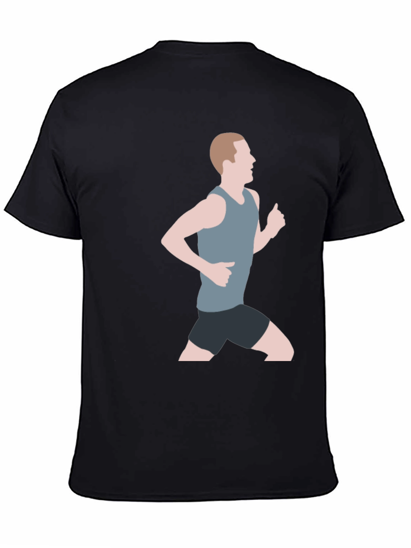 Black Tee with Runner Graphic