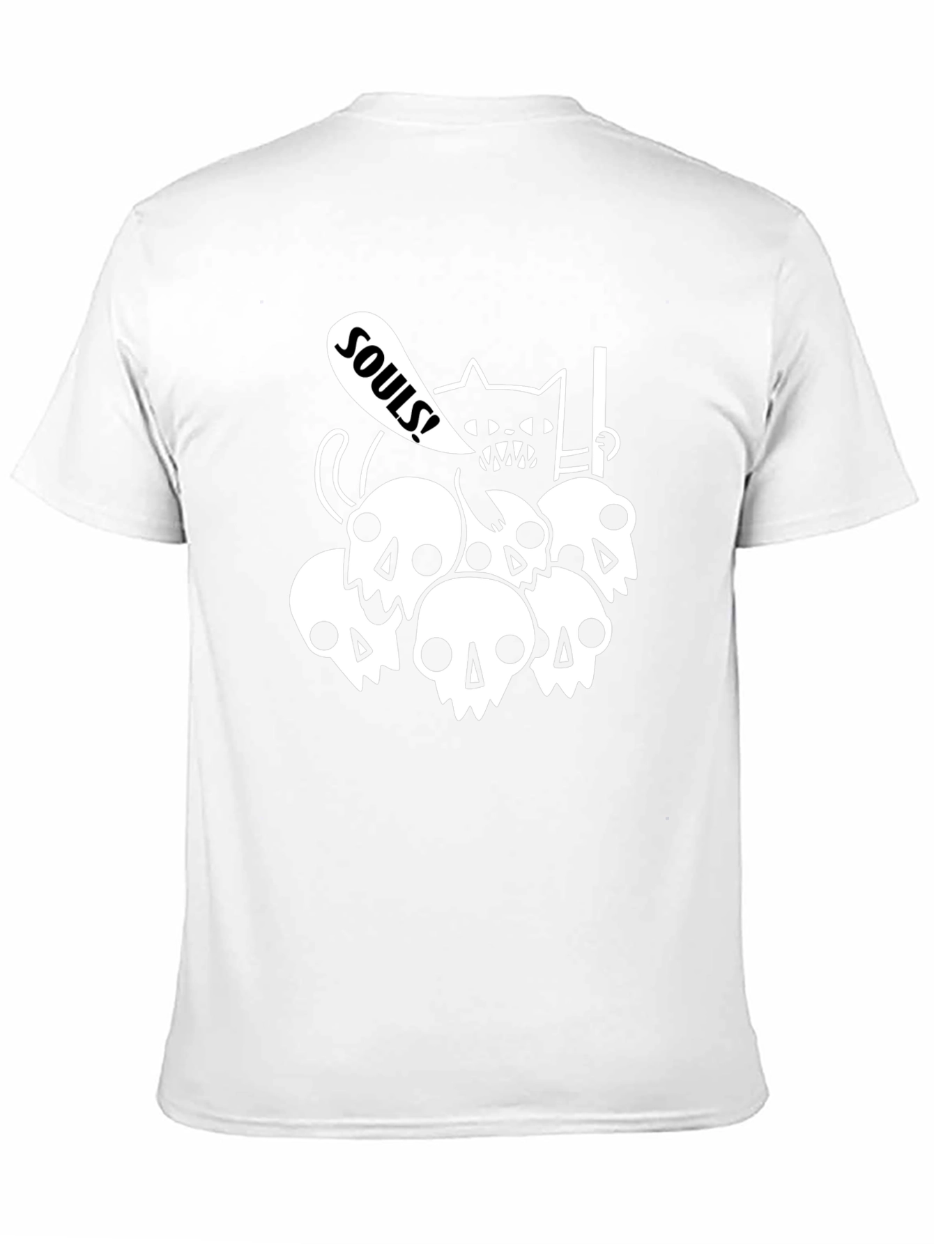 Skull Cat Souls Black Graphic T-Shirt