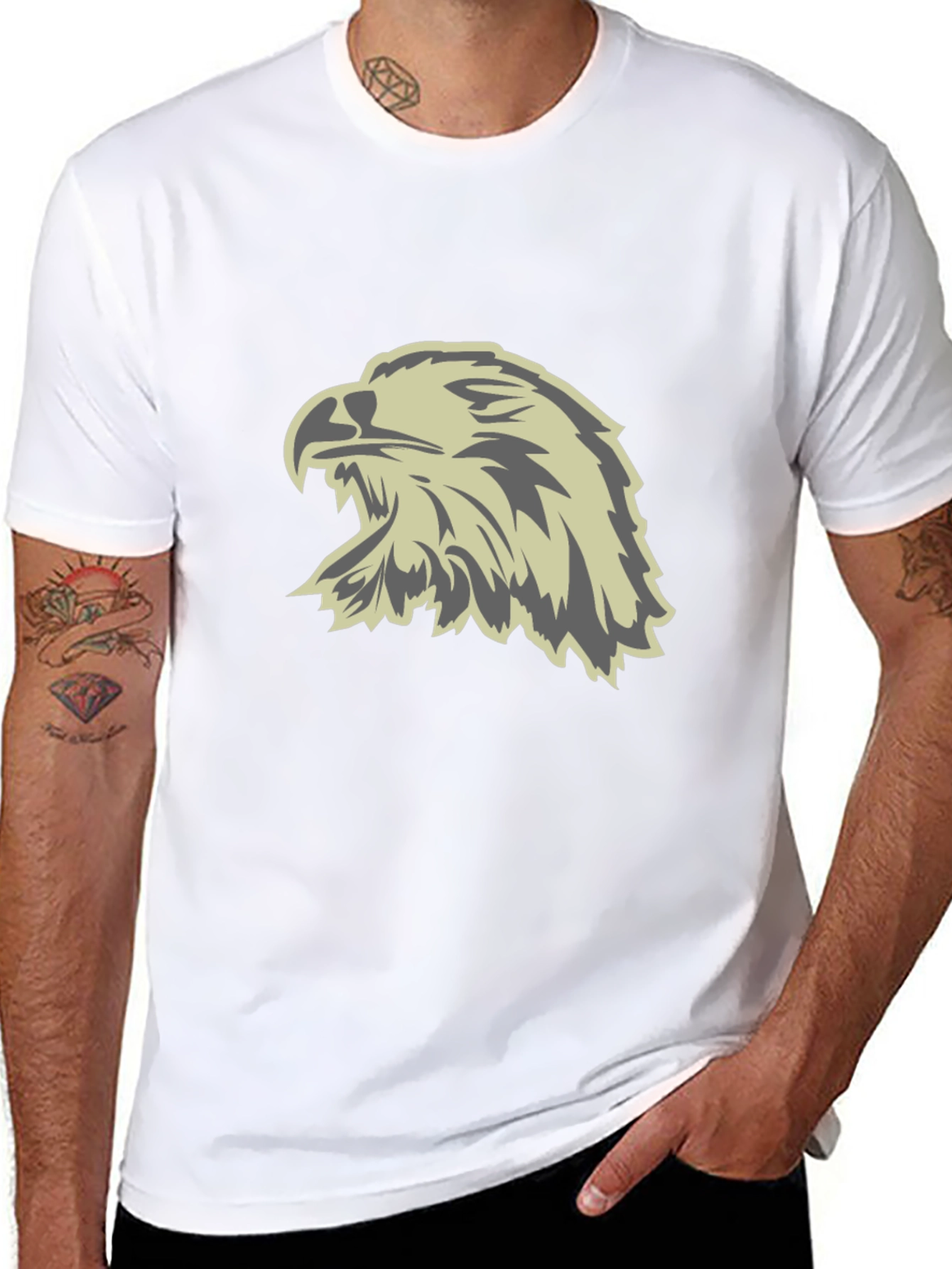 Bold Eagle Graphic Tee - Black