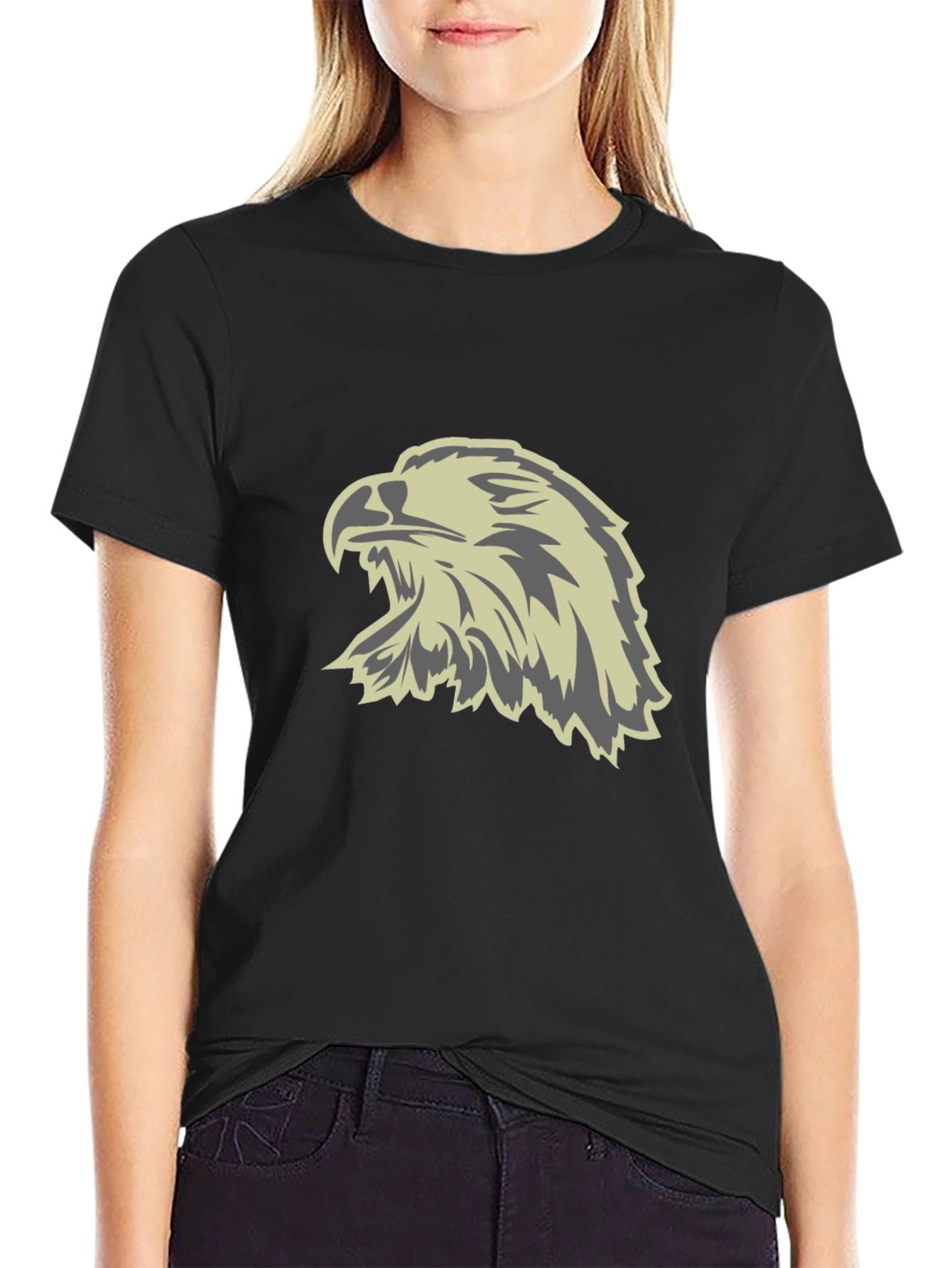 Bold Eagle Graphic Tee - Black